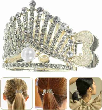 BEING BELLA 1 Pcs Trending Rhinestone Hair Ponytail Holder Clip for Girls & Women Hair Clip
