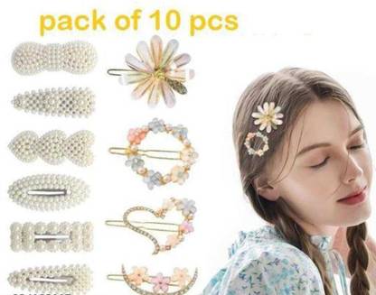Kidzo KOREN CLIP AND PEARL TITAK CLIP PACK OF-10 COMBO Hair Clip