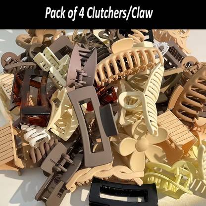 FINXFAIMA Classy Hair Clutchers/Claw for Girls & Women (Pack of 4) Hair Claw