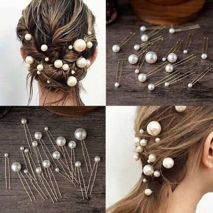 S K Bright 12 Pack Wedding Hairstyle Design Tools Pearl Hair Stick Pearl Hair Pins Hair Pin