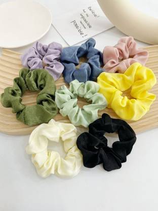 Liptick 8pcs Minimalist Solid Scrunchie Rubber Band