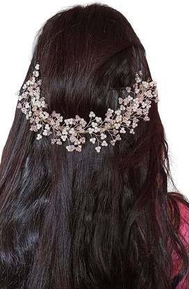 Lom Fox AV018 Crystal Pearl Jeweler Pink Hair Clip