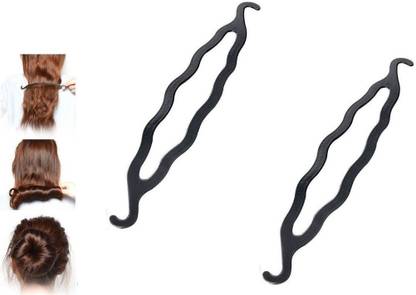 El Cabell 1 Pcs Black Twist & Tie Plastic Bun Maker Clip Tool For Girls And Women Bun Stick