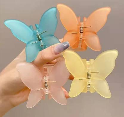 tempra Butterfly Shape Hair Clutcher Claws for Women and Girls -Combo of 4 pcs Hair Claw