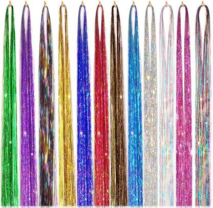 CARTLOG Pack of 6 Glitter Hair Extensions Hair Clip