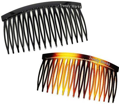 Trendy Works 2 Pieces Side Hair Combs Bun Hair Slides Juda Comb Hair Accessories Women Girls Hair Clip