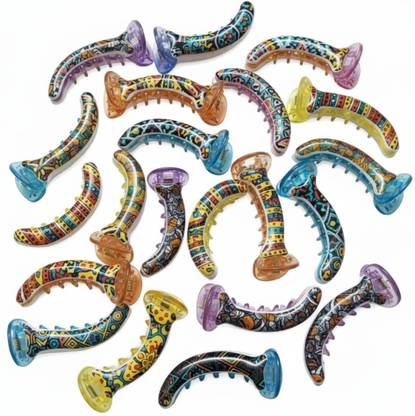 BHARATGAURAV Decorative Hair Claw Clips, Geometric Pattern, Multi-Colour, Pack of 5 Banana Clip