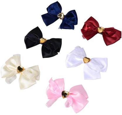 SassyVilla Simple Fashion Assorted Color Fabric Bow Shoe Clips Butterfly Shape Shoe Charms Hair Clip