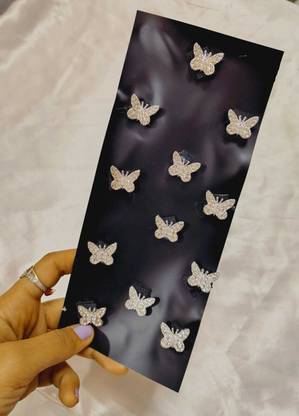 KVY COLLECTION Hair accessories for women&girls (12psc) hair clips velco DIY mini butterfly Hair Tattoo/Sticker