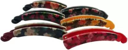 Rubela Pack Of 6 Premium Quality ( 9cm )Long Multicolor Banana Clip Banana Clip