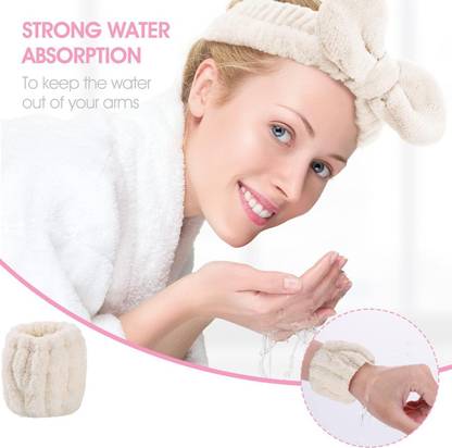 TRINGDOWN Spa Headband Wrist Bands for Washing Face Face Wash Headband and Wristband Head Band
