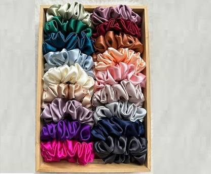 chamunda hair & hand satin scrunchies for girl and womanHair Band  (Multicolor)