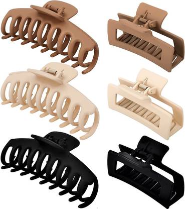 Trendy Club 6 Pieces Hair Clutchers With 2 Different Designs Hair Claw Clips for Women Hair Claw