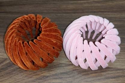 BBY2YNG BROWN AND PINK DONUT HAIR CLUTCHER PACK OF 2 Hair Claw