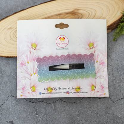 Joy's Creations Rectangle Rainbow Hair Clip with Finest Quality Material for Girl (Multi) Tic Tac Clip