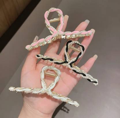 MT BROTHERS Metal Hair Clips for Women & Girls 3 Pcs Large Hair Claw clip Hair Chain