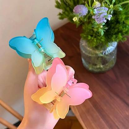 Biipretty 2Pcs Butterfly Clips Hair Clamps Large Claw Clips Hair Girls Hair Claw