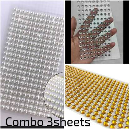 Bijoux Collection Hair Accessories combo(3sheets)for women & Girls Decoration Pearl Tattoo/Sticker Hair Tattoo/Sticker
