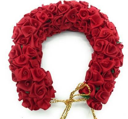 SP GLOBAL Gajra (Pack of 1) Mogra Fragrance Artificial Hair Juda Gajra Hair Accessory Set(Maroon) Hair Accessory Set Bun