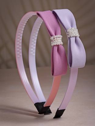 stol'n Bow Shaped Hair Band Set of 2 Pcs-Darkpink, Purple Hair Band