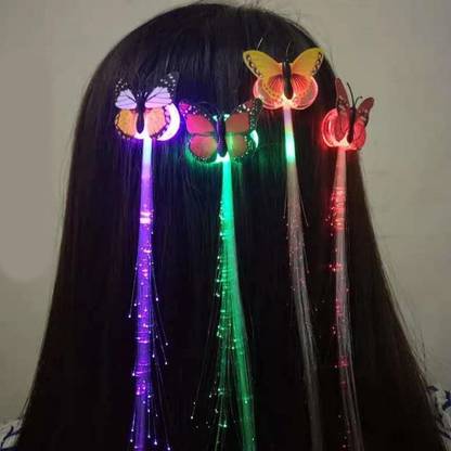 HOOLI DIY LED Light String Glow Blink Hair Styling Tool Hair Pin