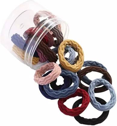 Myra Collection High Elastic Thickening in Ponytail Holders with 20 Pcs Multiple Colors Rubber Band  (Black, Red, Pink, Blue)