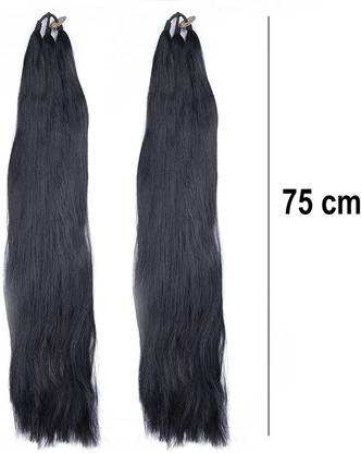 Vinu Women Silky Shiny Black Braided Hair Braid Extension