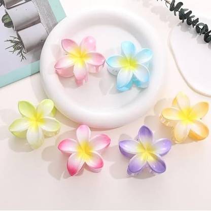 Ar creation 6Pcs Trendy Flower Shape Hair Claw Clip For Girls & Women (Large Size) Hair Claw