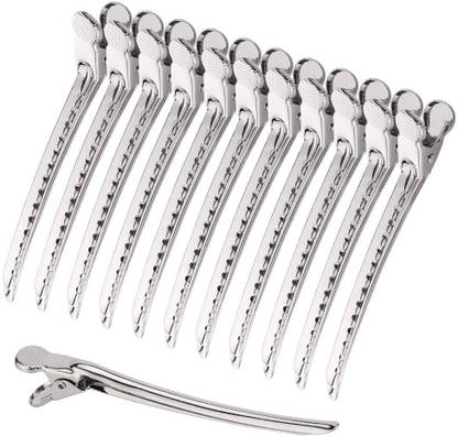 BM RETAIL 12 Pcs CROCODILE Clips For Hair Dressing Salon Use Hair Clip