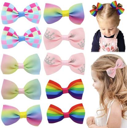 sannidhi Hair Bow for Girls Rainbow Bow Hair Clips Gradient Color Hair Bows Hair Clip