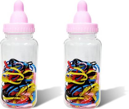 Adhvik Set Of 2 Pcs Flexible Lightweight Convenient Daily Use Cute Little Milk Bottles Rubber Band