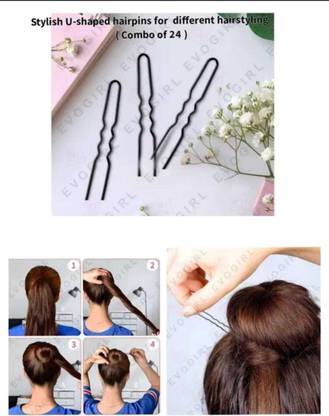 Misa 50 pcs Curved U Shape For Bun juda Hairpin for Girls & Women Hair Pin