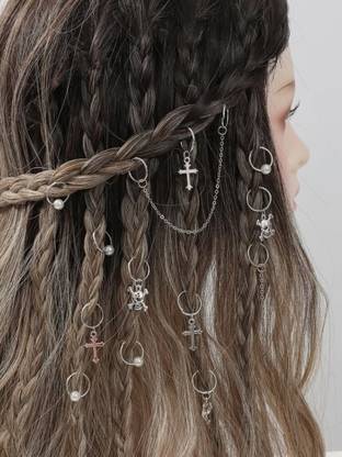 ZUGAD Jewellery Making Silver Charms Mixed Smooth Pendants (30pc-Multishape) Hair Chain