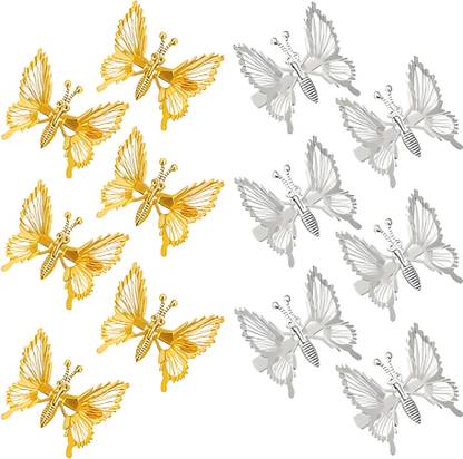 CHIKICHOO 3D Butterfly Hair Clips with Spring Motion - PACK OF 12 PCS Bun Clip