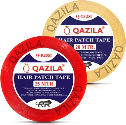 Qazila Hair Patch Tape| Wig Tape| Double-sided| Red 25 meter & Yellow 20 meter Combo Hair Accessory Set