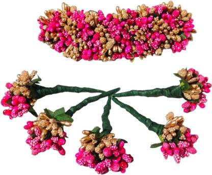 AGASTHIYAR TRADERS VJP Mandara Floral Gajra 1 Veni pins 5 Hair Accessory Set