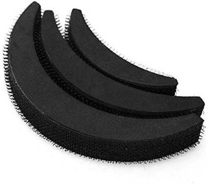 ASG Set Of 3pcs Banana Hair Puff Maker Volumizer Banana Bumpits Hairstyle Accessory for Girls & Women - Black Bun Clip