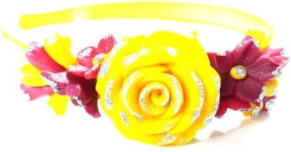 Unique Indian Crafts Hair Accessories Velvet with Tape Porcelian Daugh Multi Colour Hairband for Girls Hair Band