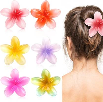 Rhosyn Flower Petal Floral Design Hair Styling Claw Clutcher Clips (Pack of 6) Hair Clip