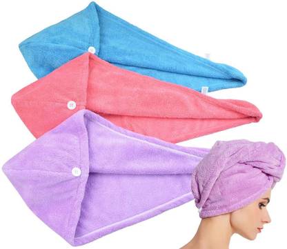 AKGENIC Hair Towel Wrap Absorbent Towel Hair-Drying Quick Dry Shower Caps Bathrobe Magic Hair Accessory Set
