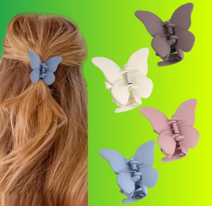 BZILO Pack of 6 Butterfly Cluther for Long Hair Clips Multicolor Varient Design D76 Hair Claw