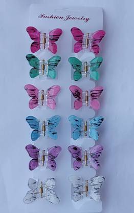 adb 12 PCS Multicolor Hair clutcher Butterfly Hair Pin