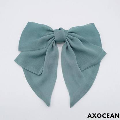 axocean VIRIDIAN Pleated Chiffon Bow Hair Clip/Accessory for girls Hair Clip