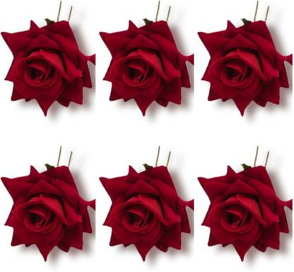Kaima Rose Flower Pin Hair Juda (Pack of 6) Bun Clip