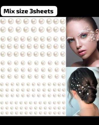 KVY COLLECTION Hair Accessories for Women & Girls Decoration Pearls Tattoo/Sticker (3sheets) Hair Tattoo/Sticker