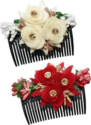 Myra Collection Flower Design Hair pin Comb/Hair Clip For Women pack of 2 Hair Clip