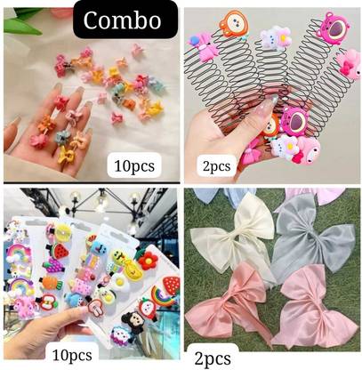 KVY COLLECTION Hair accessories for baby girs hair clips zigag hair comb rubber bands combo Hair Accessory Set