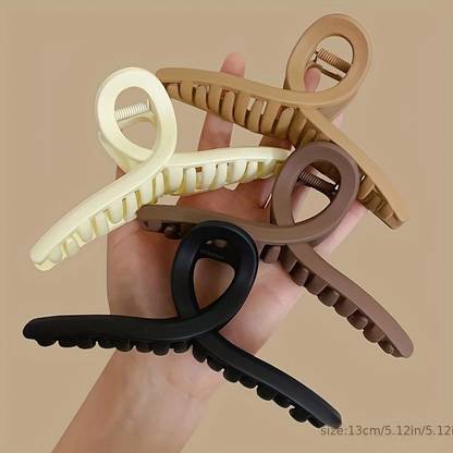 KATY Korean super Matte 3.5 inch. Hair Clip For Heavy Hair set of 4(Nude Shade) Hair Claw