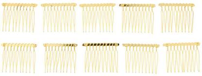 BNF 10Pcs Metal Hair Comb Slide Side Combs Hair Clip Hair Jewelry Decor Gold Hair Clip