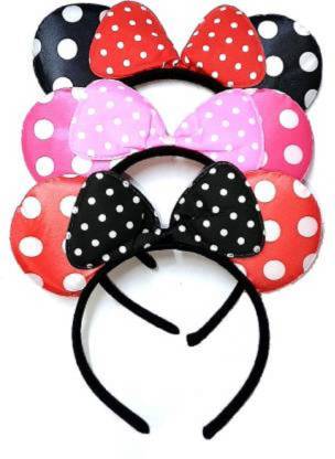 LUCKY Enterprisess Lucky Enterprise kids Baby Girls MOUSE EAR Headbands Costume Party Hair Accessories Set Combo 0f 3 pc Hairband Hair Band (Multicolor) Hair Band